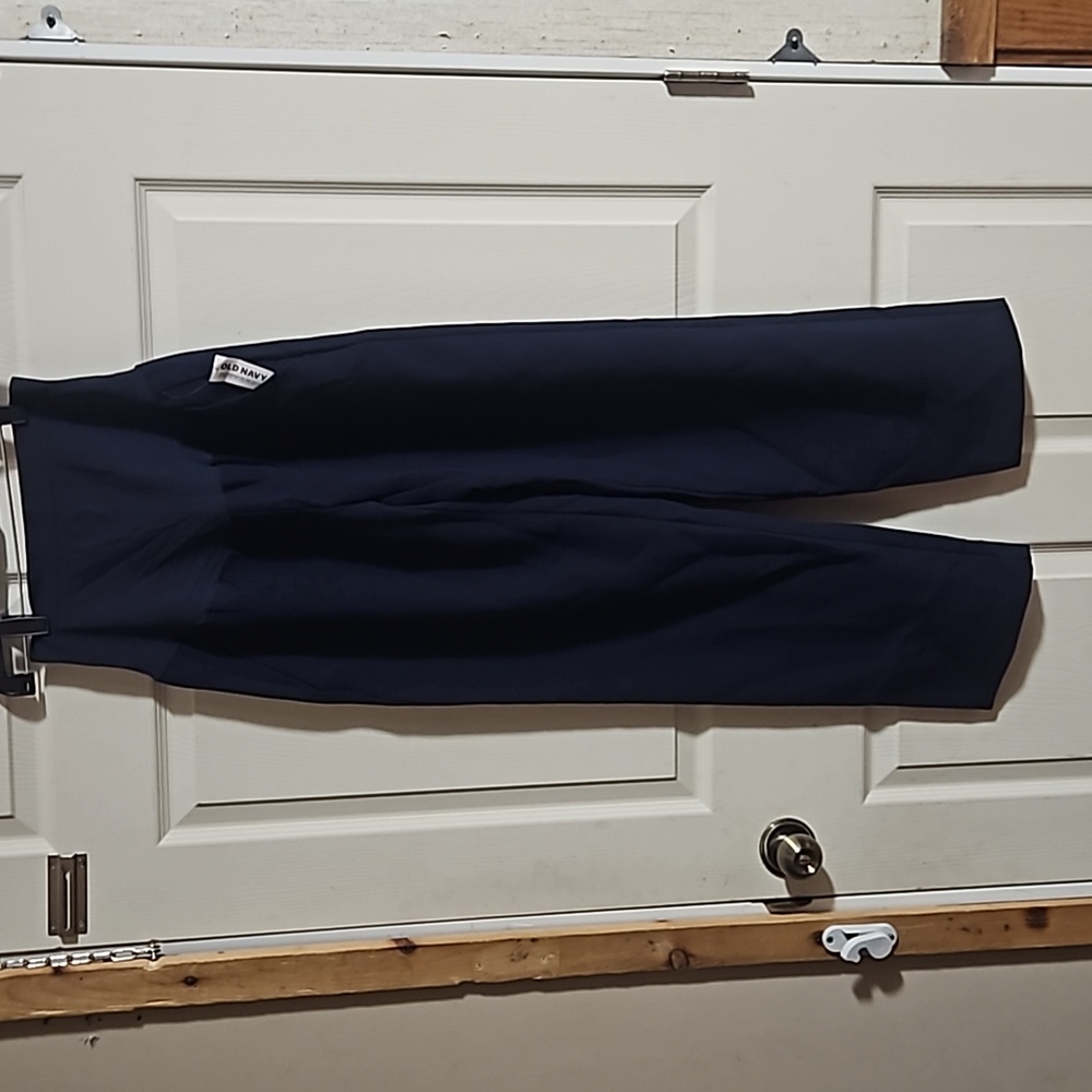OLD NAVY MATERNITY TAYLOR PANTS: FULL PANEL: ANKLE LENGTH: NAVY: NWT: SIZE M